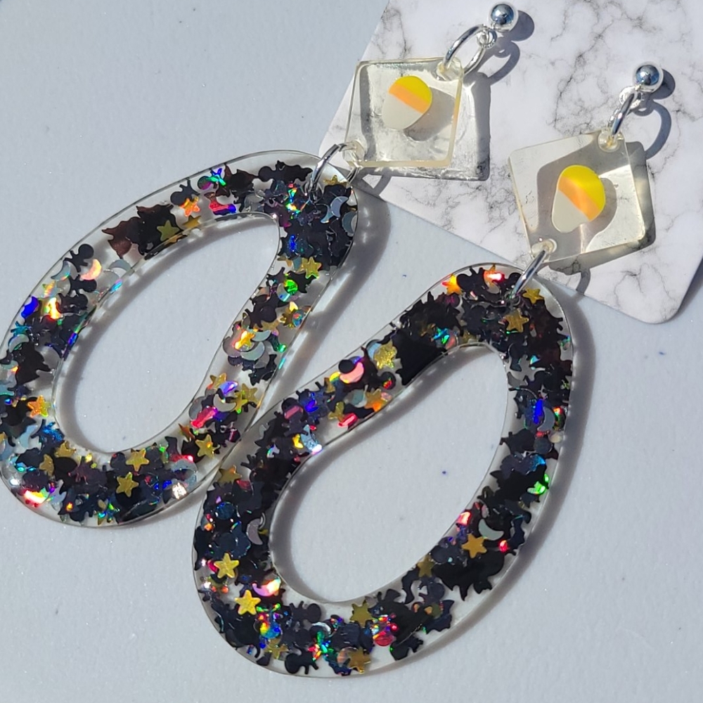 Candy Corn Halloween Earrings